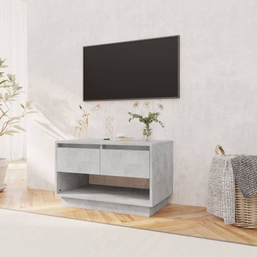 VidaXL -Tv-meubel-70x41x44-cm-bewerkt-hout-betongrijs - Foto 1