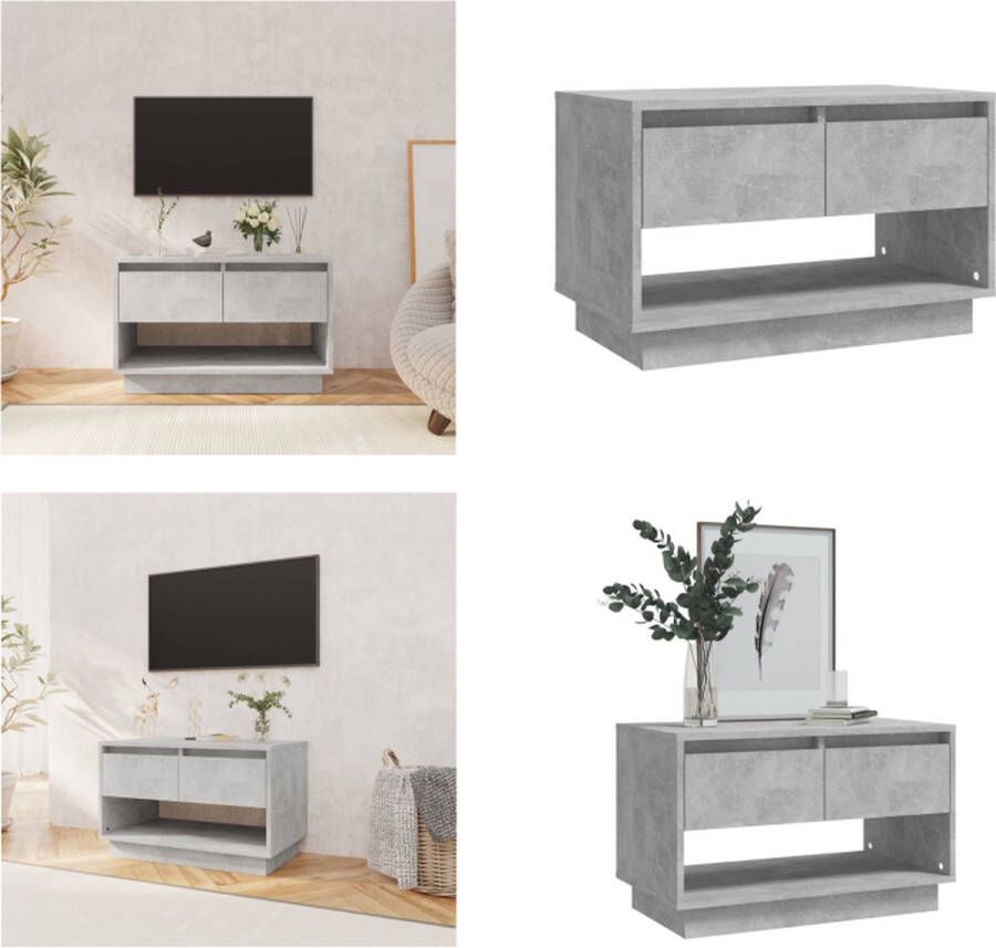 VidaXL Tv-meubel 70x41x44 cm bewerkt hout betongrijs Tv-kast Tv-kasten Tv-standaard Wandtafel