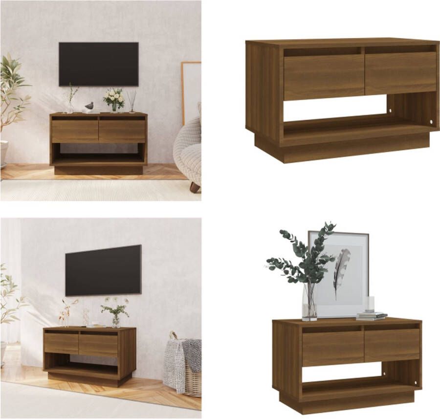 VidaXL Tv-meubel 70x41x44 cm bewerkt hout bruin eikenkleur Tv-kast Tv-kasten Tv-standaard Wandtafel