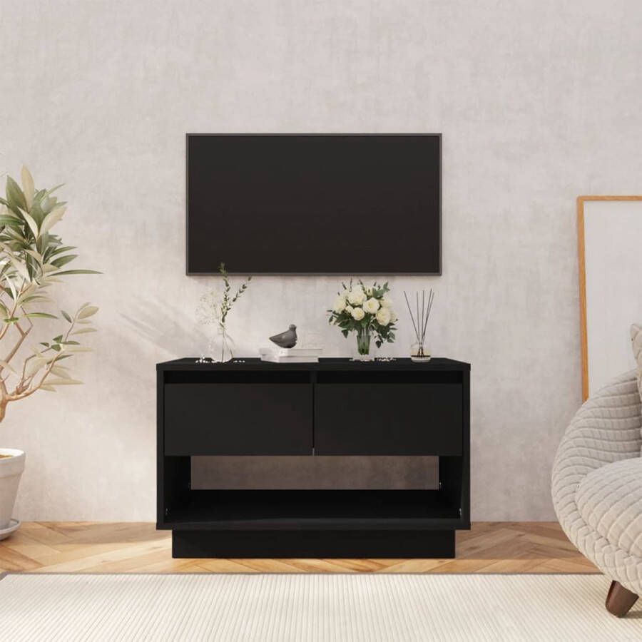 VidaXL -Tv-meubel-70x41x44-cm-bewerkt-hout-zwart