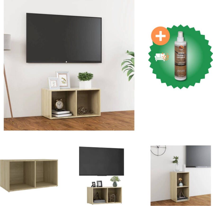 VidaXL Tv-meubel 72x35x36-5 cm spaanplaat sonoma eikenkleurig Kast Inclusief Houtreiniger en verfrisser