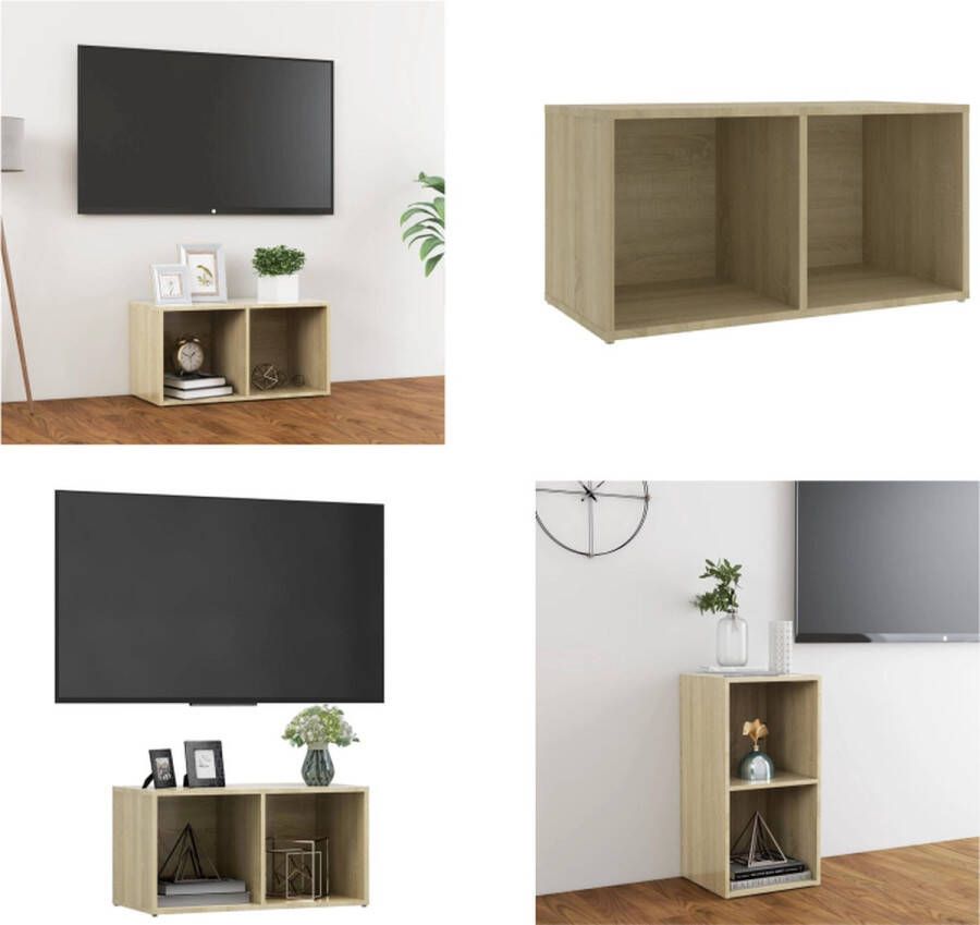 VidaXL Tv-meubel 72x35x36-5 cm spaanplaat sonoma eikenkleurig Tv-kast Tv-kasten Tv-standaard Tv-standaarden