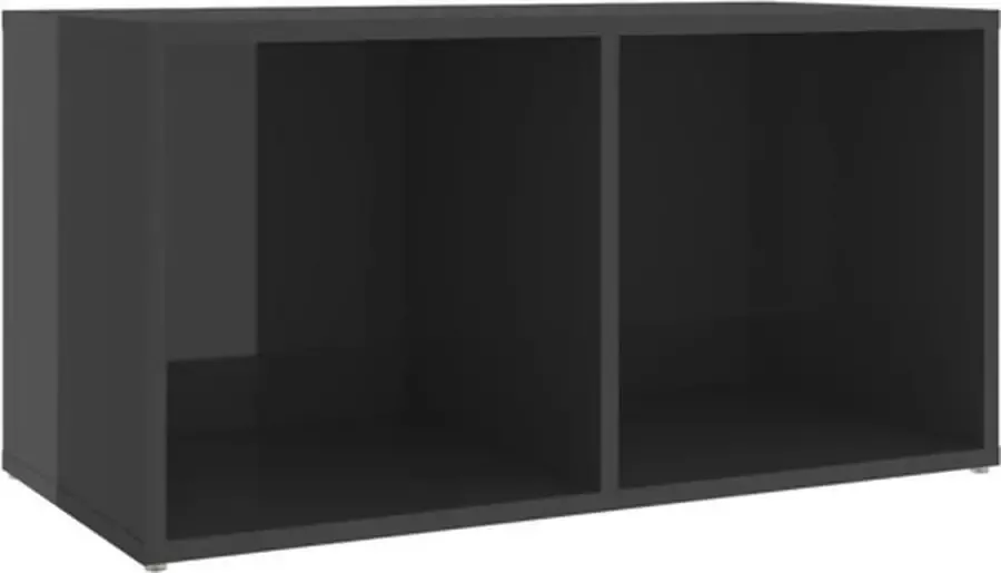 VidaXL -Tv-meubel-72x35x36 5-cm-bewerkt-hout-hoogglans-grijs - Foto 4