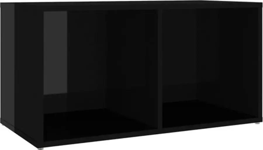 VidaXL -Tv-meubel-72x35x36 5-cm-bewerkt-hout-hoogglans-zwart - Foto 4