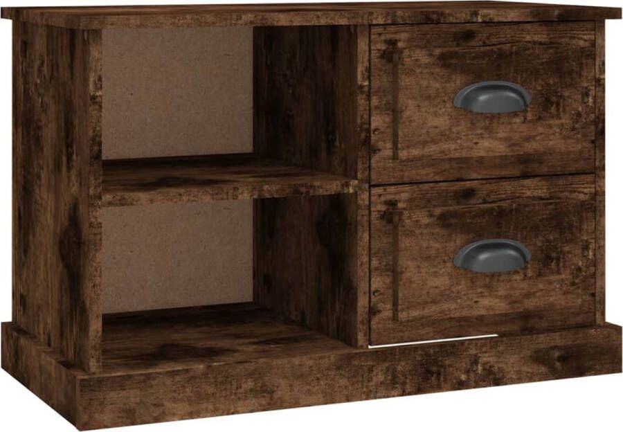 VidaXL Tv-meubel Bewerkt hout Gerookt eikenkleurig Tv Kast Tv Meubels Houten Tv Kast Bruine Tv Kast Gerookte Eiken Tv Kast Salontafel Livingroom Furniture Opslagruimte Media Center