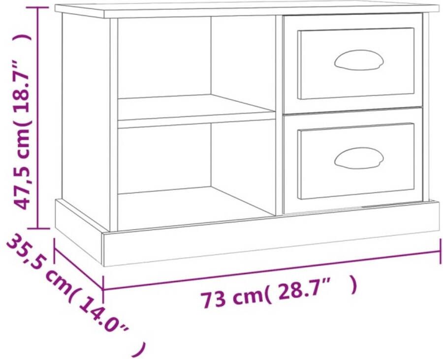 VidaXL -Tv-meubel-73x35 5x47 5-cm-bewerkt-hout-grijs-sonoma-eikenkleur - Foto 5