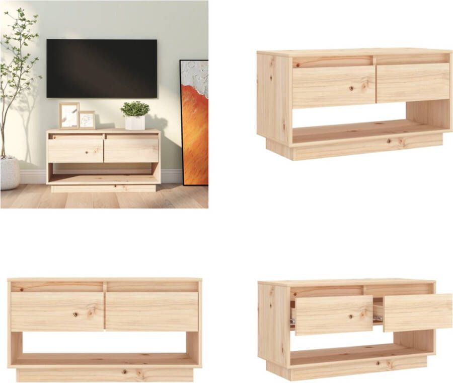 vidaXL Tv-meubel 74x34x40 cm massief grenenhout Tv-kast Tv-kasten Tv-meubel Hifi-meubel