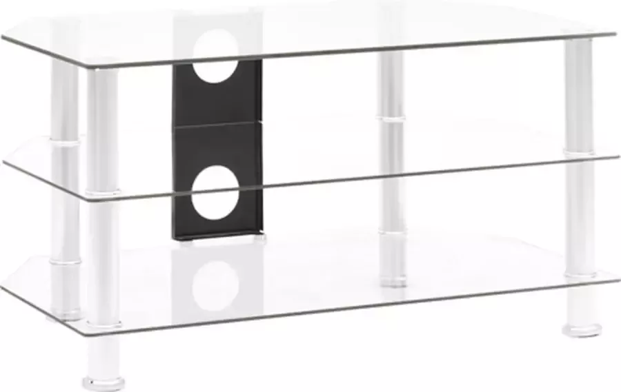 VIDAXL Tv-meubel 75x40x40 cm gehard glas transparant - Foto 1