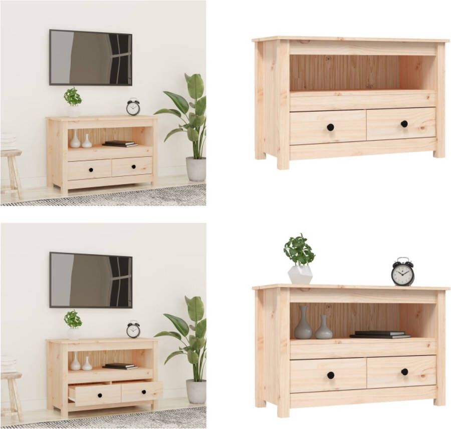 VidaXL Tv-meubel 79x35x52 cm massief grenenhout Tv-meubel Tv-meubels Tv Standaard Tv Unit