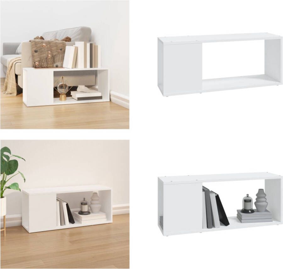 VidaXL -Tv-meubel-80x24x32-cm-bewerkt-hout-wit - Foto 2