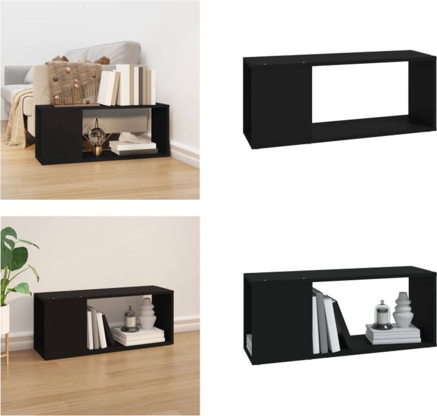 VidaXL Tv-meubel 80x24x32 cm bewerkt hout zwart Tv-meubel Tv-meubels Tv Meubel Tv Meubels