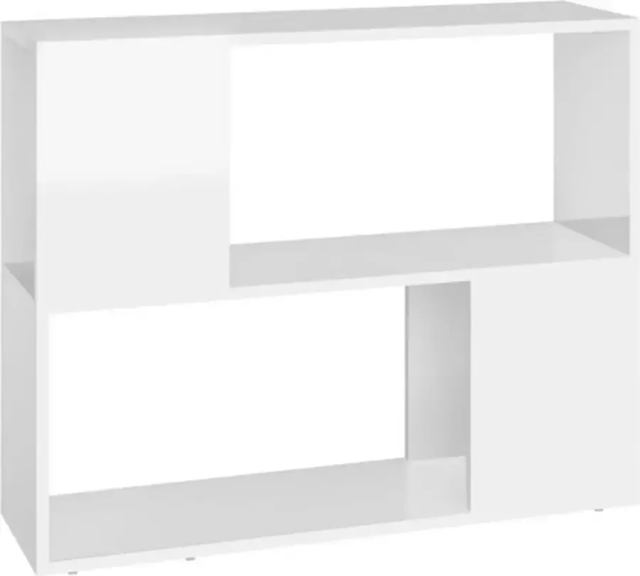 VidaXL Tv-meubel 80x24x63 cm spaanplaat hoogglans wit - Foto 2