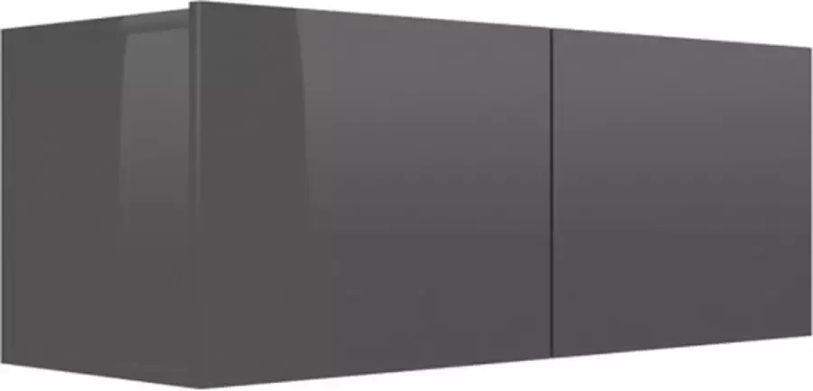 VidaXL -Tv-meubel-80x30x30-cm-bewerkt-hout-hoogglans-grijs - Foto 3
