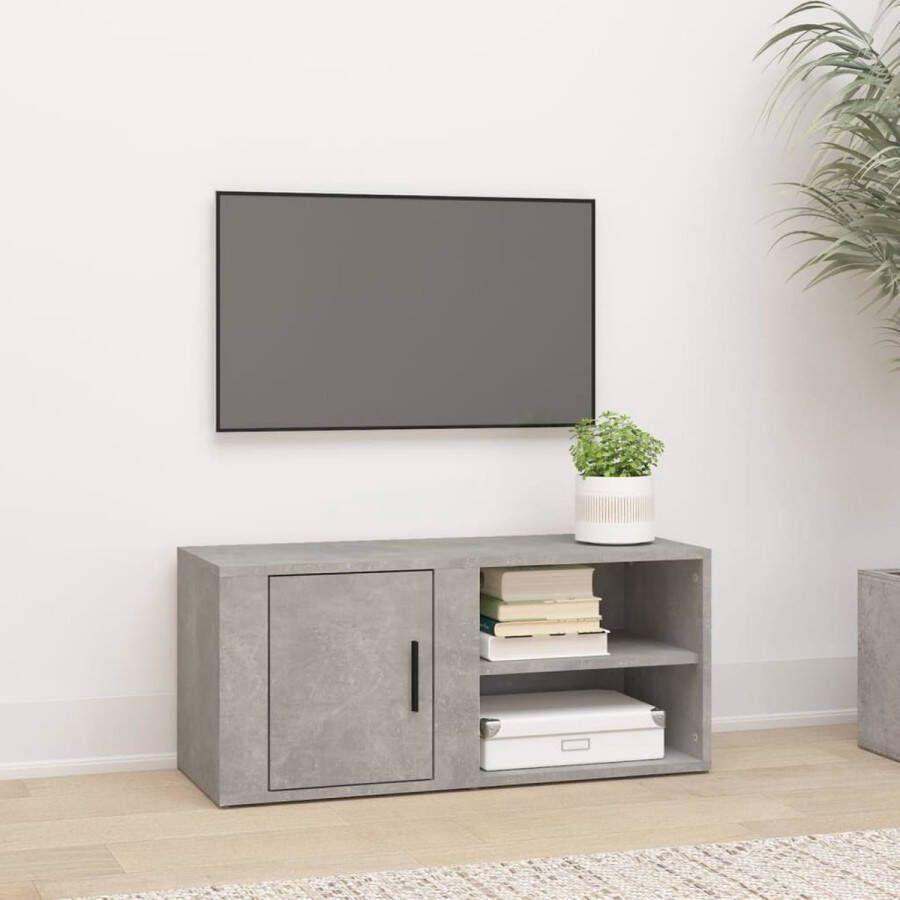 VidaXL -Tv-meubel-80x31 5x36-cm-bewerkt-hout-betongrijs