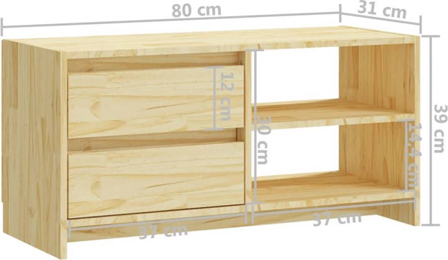 VidaXL -Tv-meubel-80x31x39-cm-massief-grenenhout - Foto 4