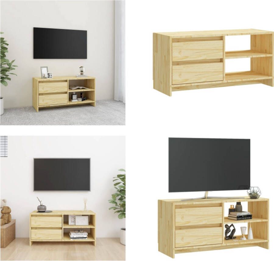 vidaXL Tv-meubel 80x31x39 cm massief grenenhout Tv-meubel Tv-meubels Tv-kast Tv-kasten