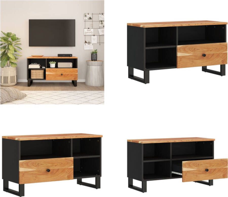 VidaXL Tv-meubel 80x33x46 cm massief acaciahout en bewerkt hout Tv-meubel Tv-meubelen Tv-standaard Televisiemeubel