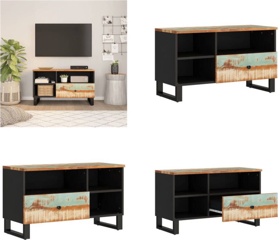 VidaXL Tv-meubel 80x33x46 cm massief hergebruikt hout en bewerkt hout Tv-meubel Tv-meubelen Tv-standaard Televisiemeubel