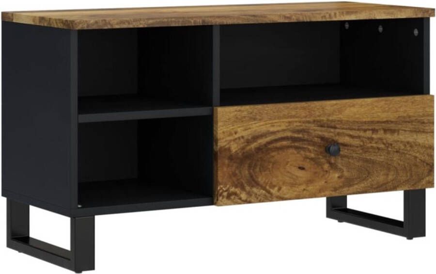 VidaXL -Tv-meubel-80x33x46-cm-massief-mangohout-en-bewerkt-hout - Foto 3
