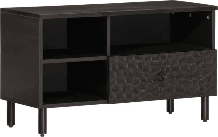 VidaXL -Tv-meubel-80x33x46-cm-massief-mangohout-zwart - Foto 3