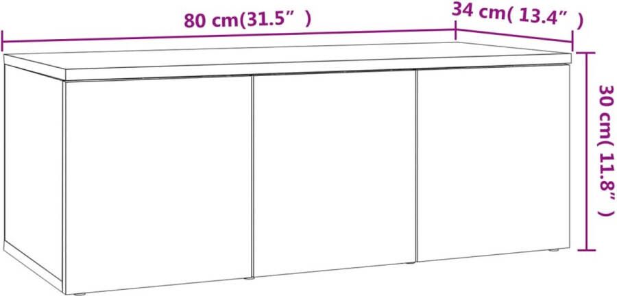 VidaXL -Tv-meubel-80x34x30-cm-bewerkt-hout-bruineikenkleurig - Foto 4