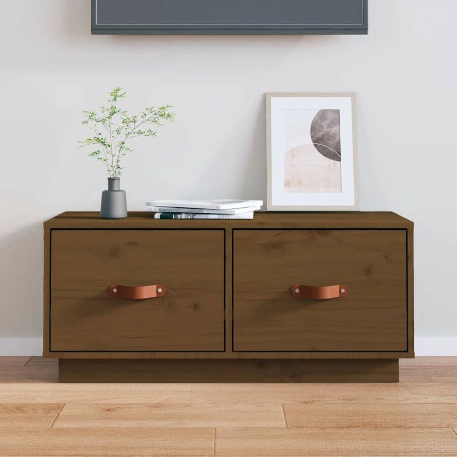 VidaXL -Tv-meubel-80x34x35-cm-massief-grenenhout-honingbruin