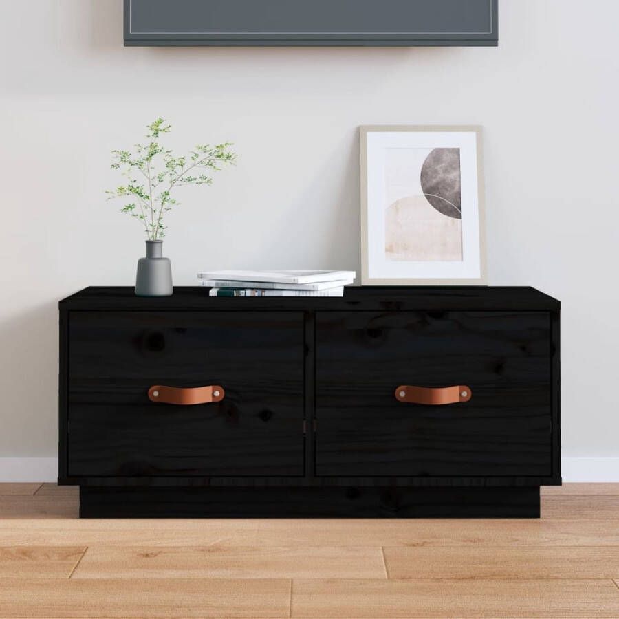 VidaXL -Tv-meubel-80x34x35-cm-massief-grenenhout-zwart