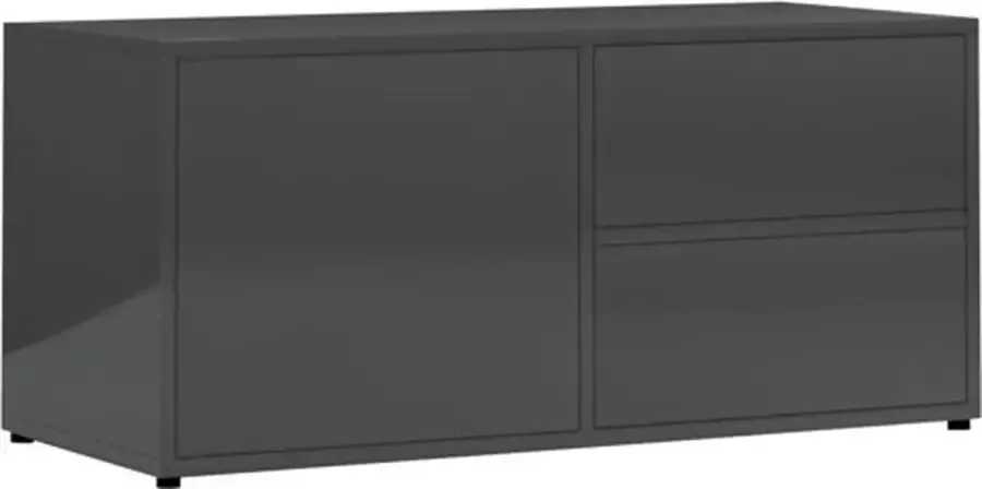 VidaXL -Tv-meubel-80x34x36-cm-spaanplaat-hoogglans-grijs - Foto 2