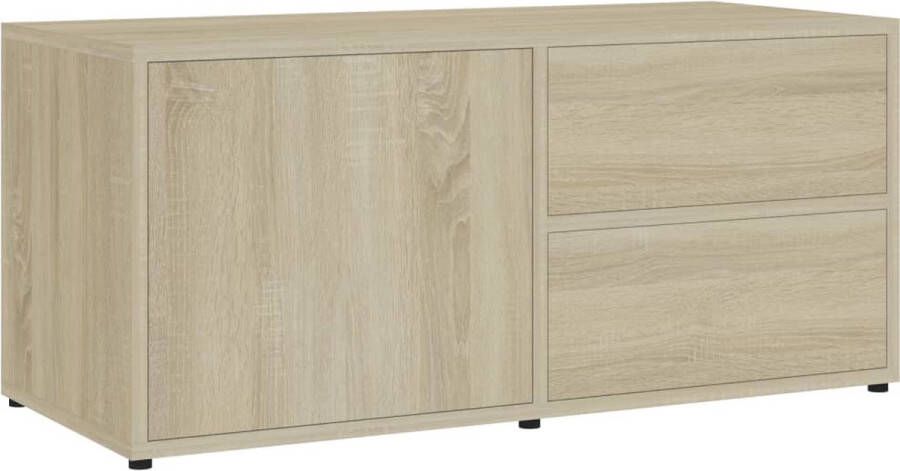 VidaXL Tv-meubel 80x34x36 cm Sonoma eiken Hout Tv Meubels Salontafel Houten Tv Stand Sonomaplank Bruine Tv Tafel Livingroom Furniture Media Center Entertainment Unit Modern Tv Cabinet Classic Tv Stand