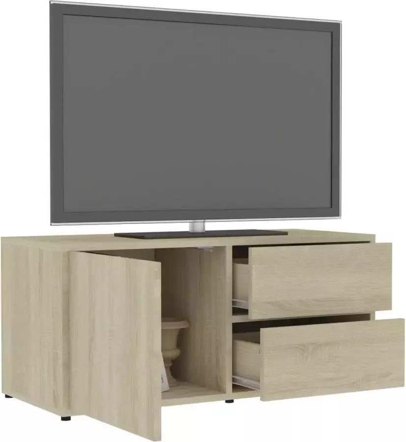 VidaXL -Tv-meubel-80x34x36-cm-bewerkt-hout-sonoma-eikenkleurig - Foto 4