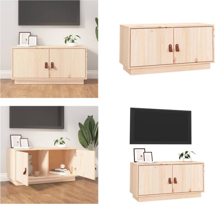VidaXL Tv-meubel 80x34x40 cm massief grenenhout Tv-kast Tv-kasten Tv-meubel Hifi-meubel