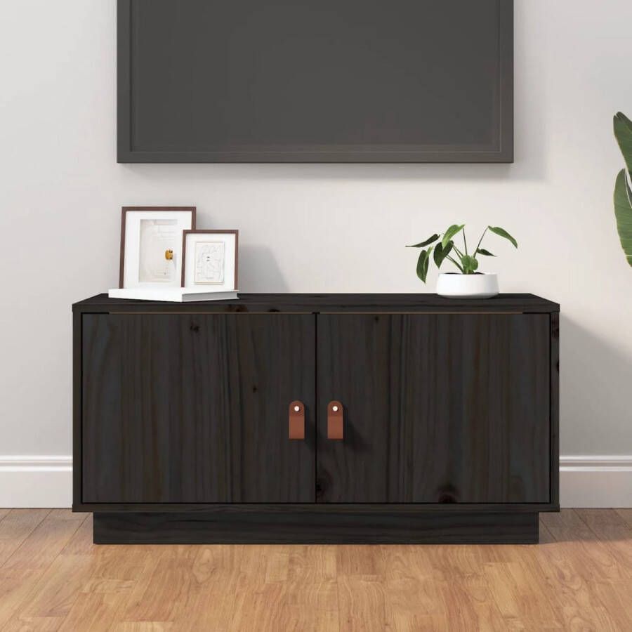 VidaXL -Tv-meubel-80x34x40-cm-massief-grenenhout-zwart
