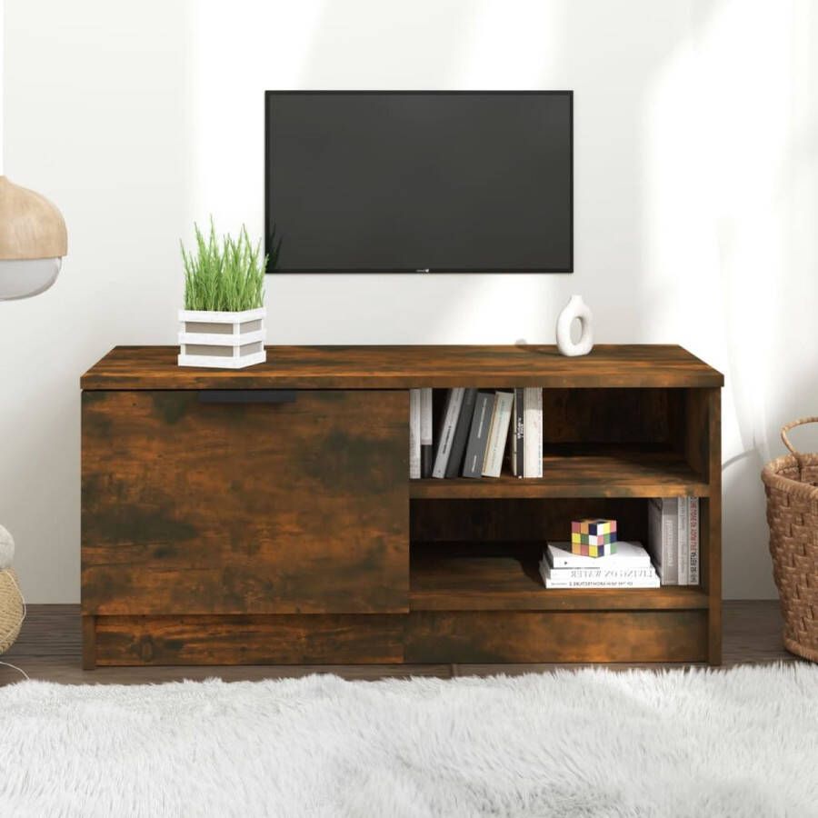 VidaXL -Tv-meubel-80x35x36 5-cm-bewerkt-hout-gerookt-eikenkleurig