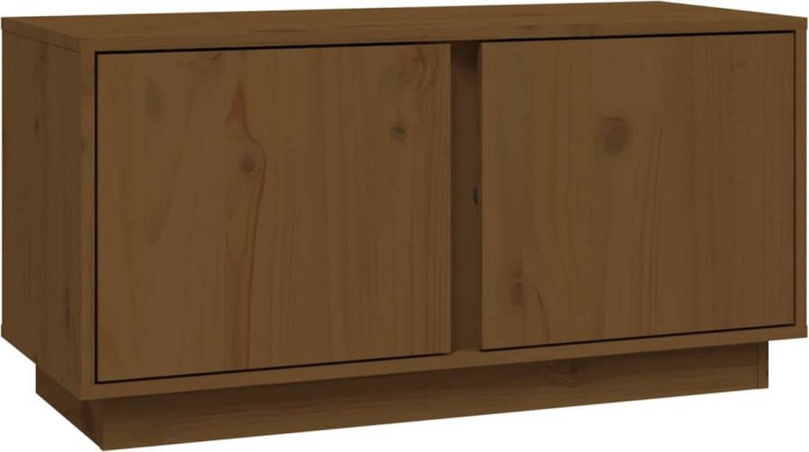 VidaXL -Tv-meubel-80x35x40 5-cm-massief-grenenhout-honingbruin - Foto 2