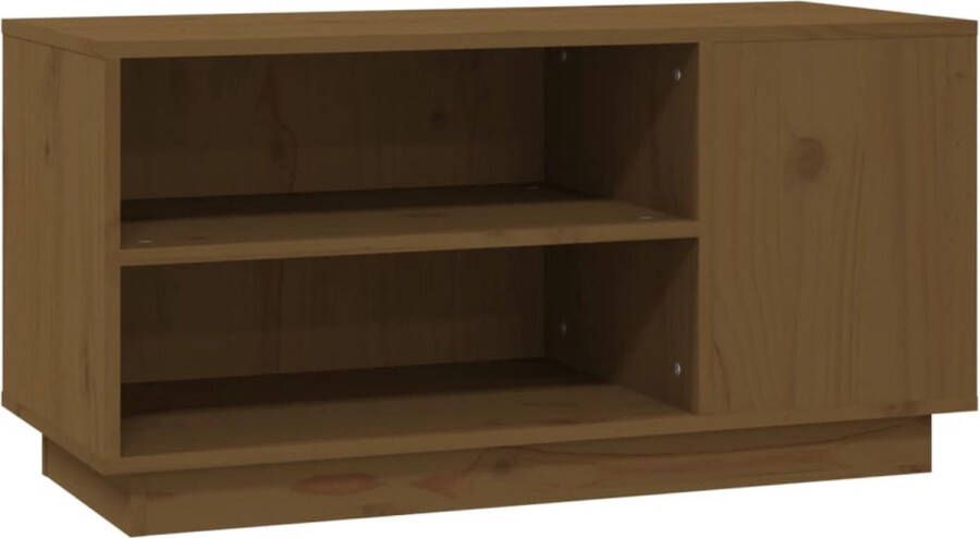 VidaXL -Tv-meubel-80x35x40 5-cm-massief-grenenhout-honingbruin - Foto 2