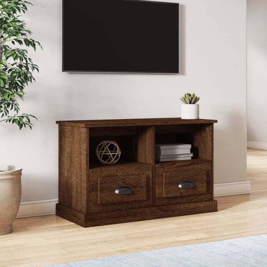 VidaXL -Tv-meubel-80x35x50-cm-bewerkt-hout-bruineikenkleurig - Foto 4