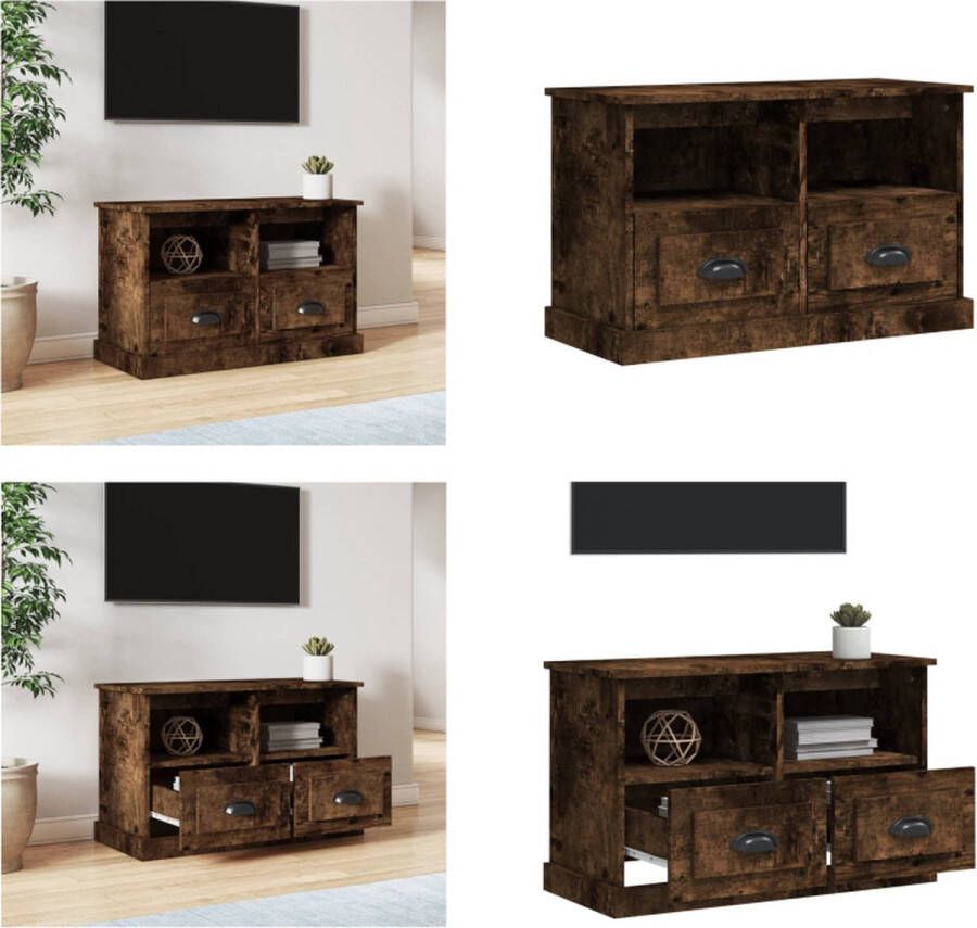 VidaXL Tv-meubel 80x35x50 cm bewerkt hout gerookt eikenkleurig Tv-kast Tv-kasten Tv-meubel Hifi-meubel