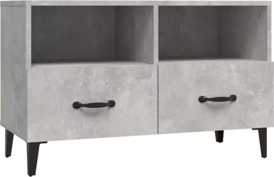 VidaXL -Tv-meubel-80x36x50-cm-bewerkt-hout-betongrijs - Foto 5