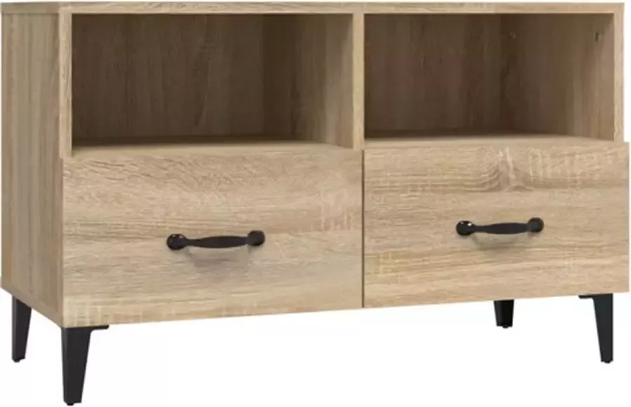 VidaXL -Tv-meubel-80x36x50-cm-bewerkt-hout-sonoma-eiken - Foto 4