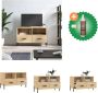 VidaXL TV-meubel Sonoma Eiken 80 x 36 x 50 cm Stevig hout Opbergruimte Presenteerfunctie IJzeren poten Kast Inclusief Houtreiniger en verfrisser - Thumbnail 2