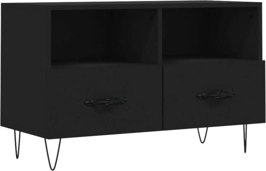 VidaXL -Tv-meubel-80x36x50-cm-bewerkt-hout-zwart - Foto 3
