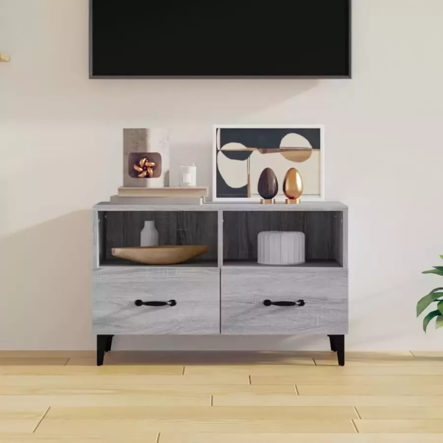VidaXL Tv meubel 80x36x50 cm spaanplaat grijs