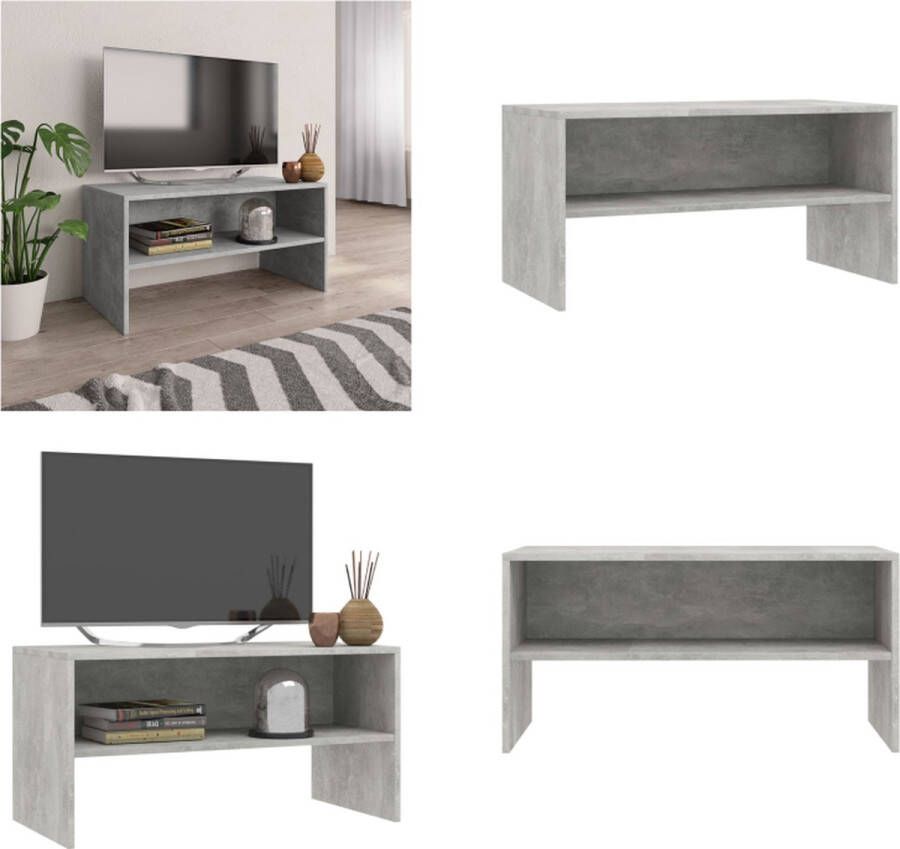 VidaXL Tv-meubel 80x40x40 cm bewerkt hout betongrijs Tv-meubel Tv-meubels Tv-meubelen Tv-meubilair