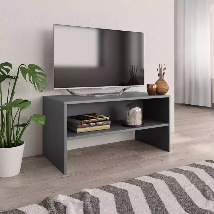 VidaXL -Tv-meubel-80x40x40-cm-bewerkt-hout-grijs - Foto 2