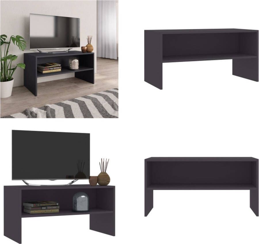 VidaXL Tv-meubel 80x40x40 cm bewerkt hout grijs Tv-meubel Tv-meubels Tv-meubelen Tv-meubilair