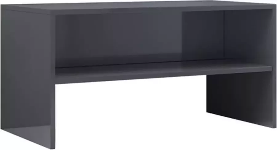 VidaXL -Tv-meubel-80x40x40-cm-bewerkt-hout-hoogglans-grijs - Foto 3