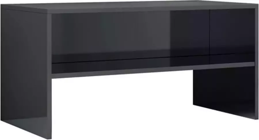 VidaXL Tv-meubel 80x40x40 cm bewerkt hout hoogglans zwart - Foto 2