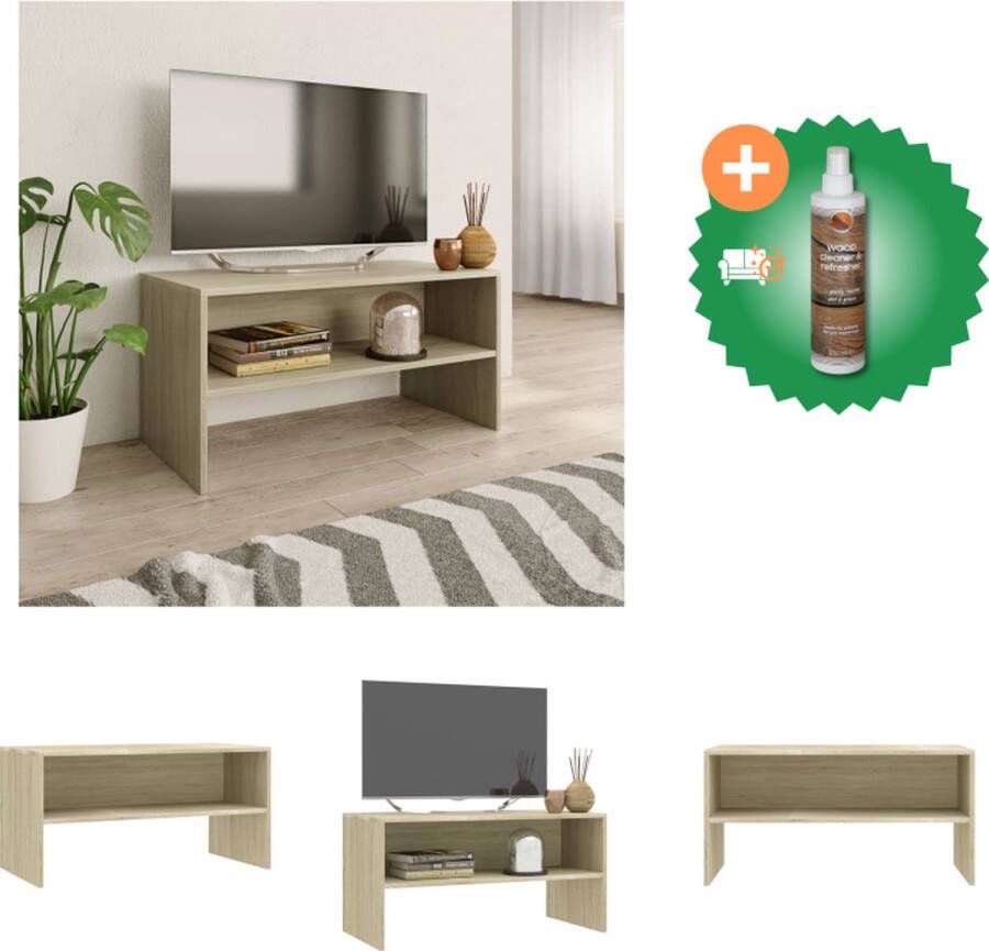 VidaXL Tv-meubel 80x40x40 cm bewerkt hout sonoma eikenkleurig Kast Inclusief Houtreiniger en verfrisser