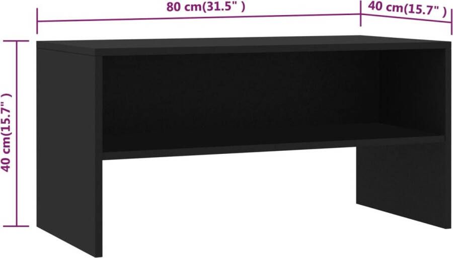VidaXL -Tv-meubel-80x40x40-cm-bewerkt-hout-zwart - Foto 3