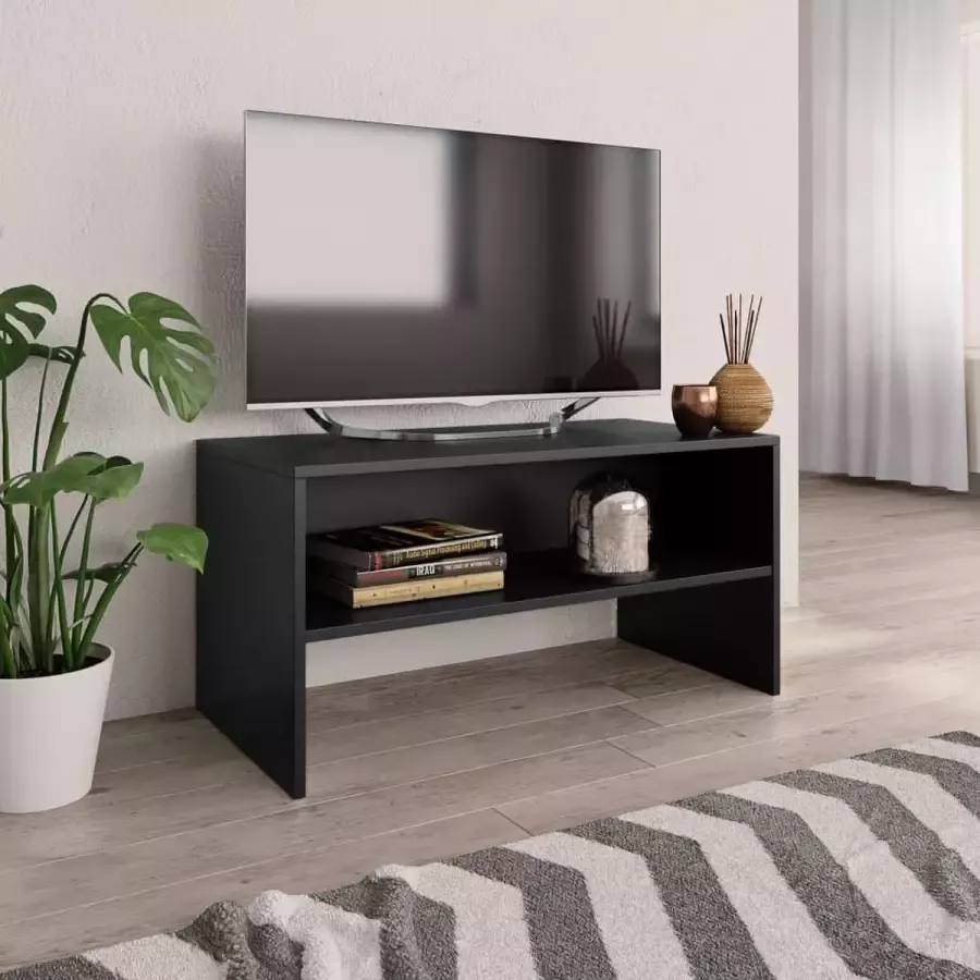 VidaXL -Tv-meubel-80x40x40-cm-bewerkt-hout-zwart - Foto 4